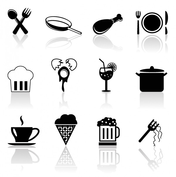 食に関する立体アイコン Foods icon set