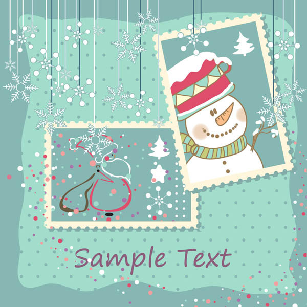 エレガントなクリスマス スタンプ elegant christmas stamp vector3