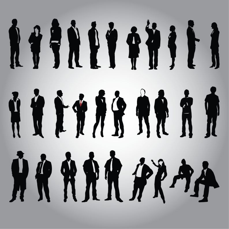 働く人のシルエット Business People Silhouette Vector Set Free Art Jimdo