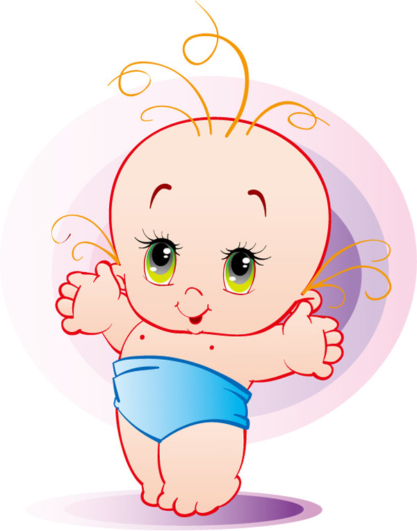 可愛い赤ちゃんのクリップアート cartoon cute baby vector2