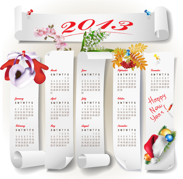 新年のカレンダー テンプレート 2013 New Year calendar grids3