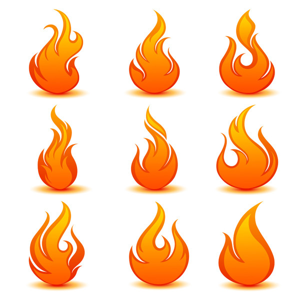 炎を描いたアイコン flame icon vector