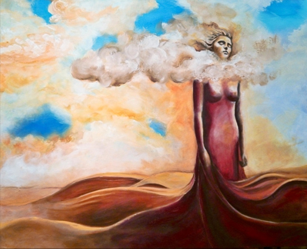 Über den Wolken | Acryl auf Leinwand | 80 x 100 x 4,5 cm