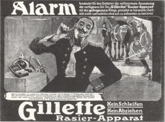 Gillette Werbung um 1910 , Gillette Deutschland GmbH.