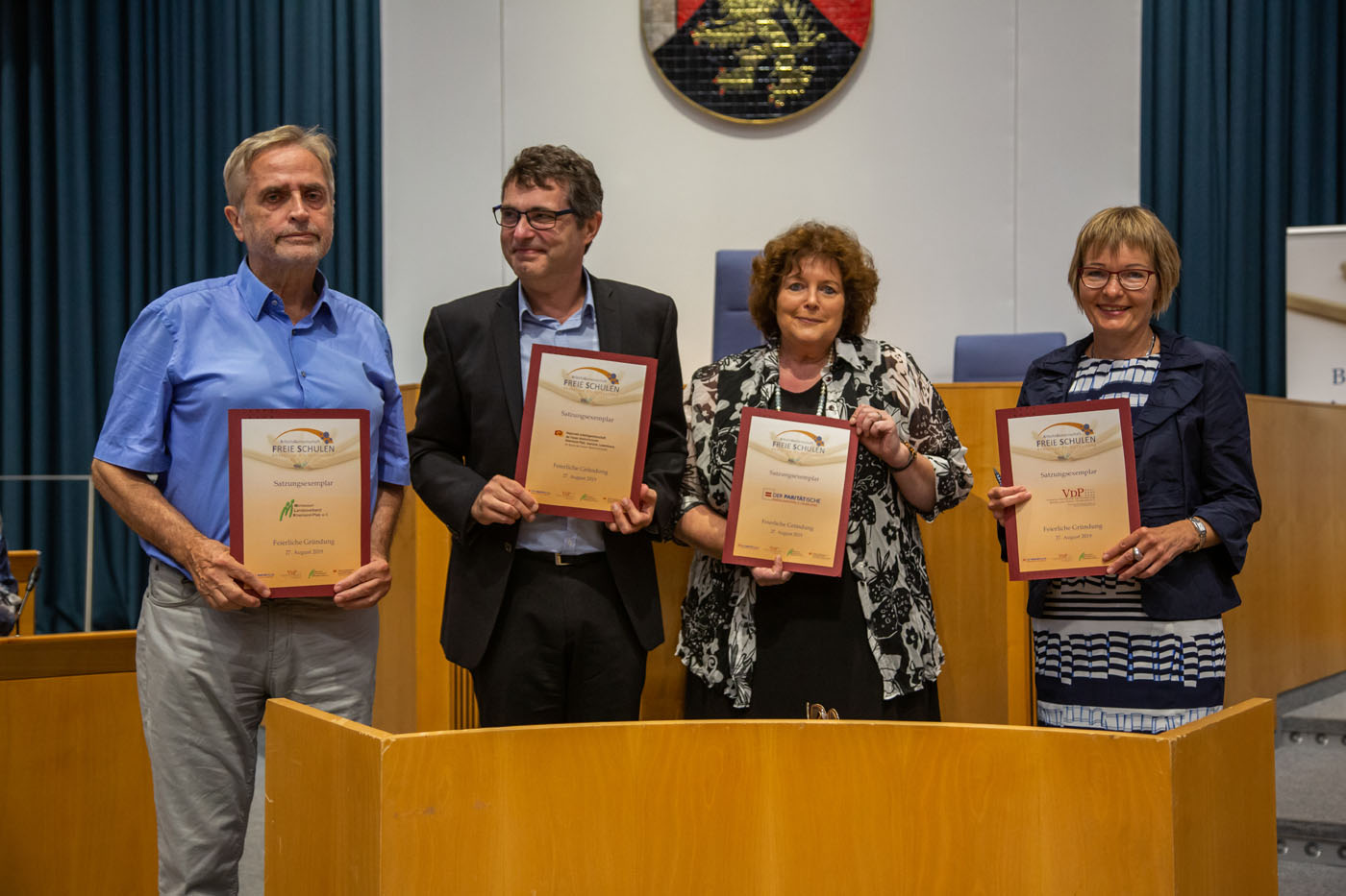 Gernot Zeitlinger, Montessori - Götz Döring, Waldorf - Regine Schuster, PARITÄTischer - Corinna Gahl-Haupt, VDP