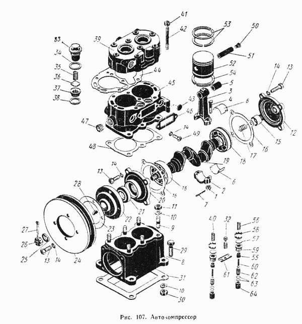 Druckluft-Verdichter  Kompressor Traktor K700, K700A, K701 Kirowetz. Compressor tractor K700, K700A, K701 Kirovetz. Автокомпрессор воздушный Компрессор  советского трактора К-700, К-700А, К701 Кировец.