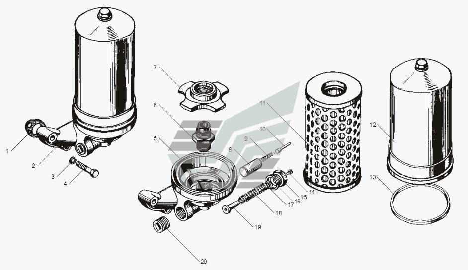 238Б-1012010-А (2386-1012010-A) Ölfilter grob Motor Jamz 238 (JaMZ-238) Traktor K700A Kirowetz. Primary oil filter engine YaMZ YaMZ-238 Tractor K700A Kirowetz. Масляный фильтр грубой очистки двигателя (мотора) ЯМЗ ЯМЗ-238НД3 Трактор К700А Кировец. 