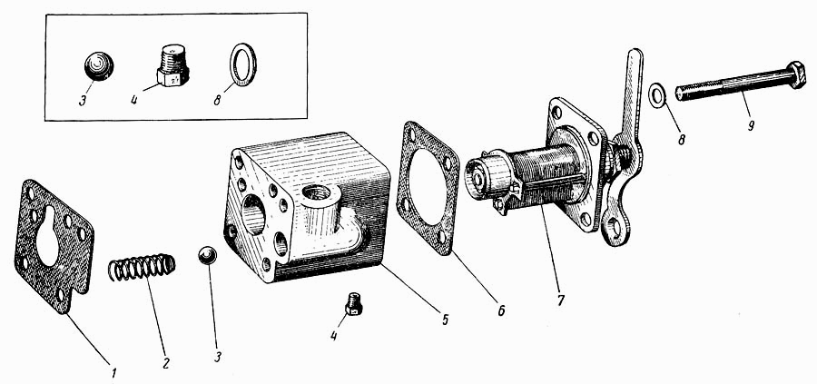 Ölfilter grob Motor Moskwitsch M402, M403, M407, M423. Oil strainer Moskvich 402, 403, 407, 423. Фильтр грубой очистки масла двигателя автомобиля Москвич М402, М403, М407, М423.