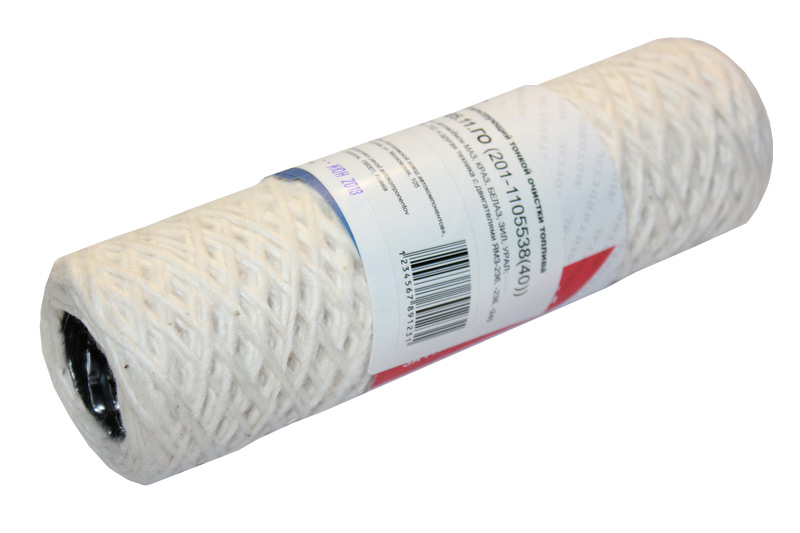 201-1105538 (201-1105540) Kraftstofffilter JAMZ grob (Baumwollfaden). Fuel filter YAMZ YAMS coarse cleaning (cotton thread). Фильтр топливный ЯМЗ грубой очистки (элемент) х/б нитка.