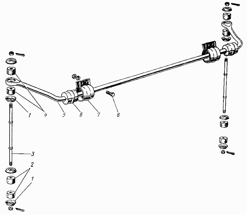 Stabilisator GAZ 21 Wolga.  Anti roll bar GAS 21 Volga.  Стабилизатор поперечной устойчивости ГАЗ 21 Волга.