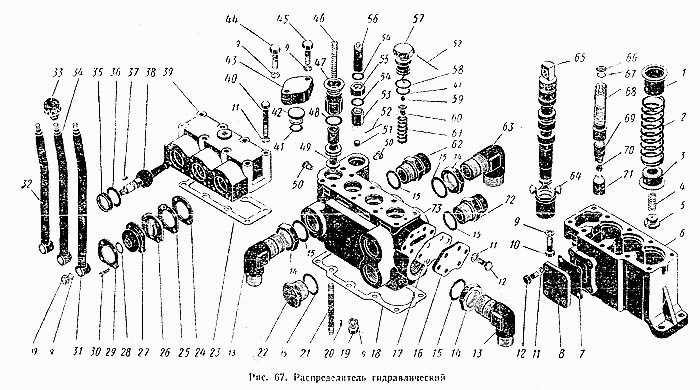 Hydraulikverteiler Hebelsteuerung Traktor K700 Kirowetz. Hydraulic Distributor tractor Kirovetz K700 Kirovetz. Распределитель гидравлический трактора К-700 Кировец.