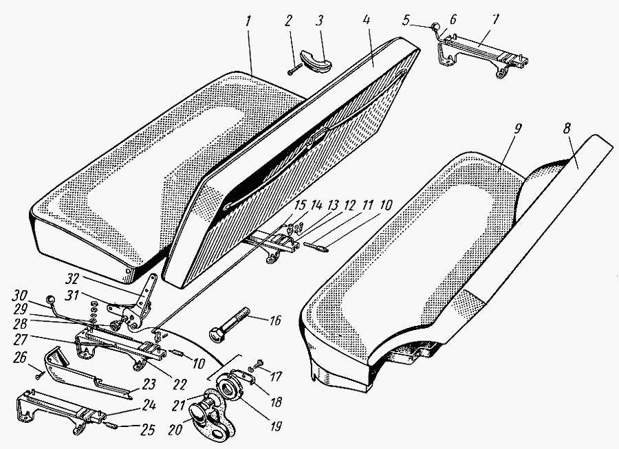 Ersatzteile Vordere und Hintere Sitze (Bank Bänke) GAZ M21, GAZ 22, GAZ 23 Wolga. Spare parts Front and rear seats GAS M-21, GAS 22, GAS 23 Volga. Запасные части Переднее и заднее сиденья (Диван) ГАЗ М-21, ГАЗ 22, ГАЗ 23 Волга.