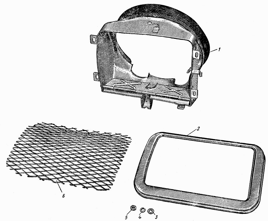 Gebläsekasten und Thermostat SAS 965.   Fan Shroud and Thermostat SAS 965. ZAZ 965.     Детали воздухоотвода ЗАЗ-965.