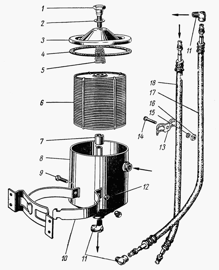 Ölfilter fein GAZ-21, GAZ 22 Wolga. Fine oil filter GAS M21, GAZ M22 Volga. Масляный фильтр тонкой очистки ГАЗ-21,  ГАЗ-22 Волга. 