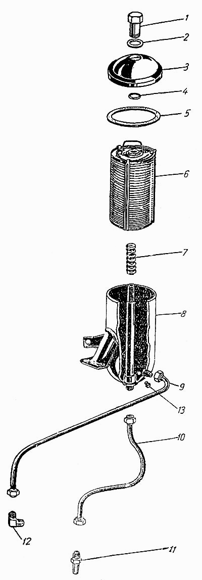 Ölfilter fein Motor Moskwitsch M400, M401, Opel Kadett K38. Fine oil filter engine Moskvich M400, M401, Opel Kadett K38. Фильтр масляный тонкой очистки двигателя (Мотора) Москвич М400, М401, Опель Кадет К38.