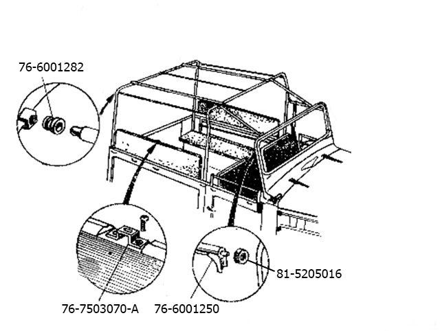 Spriegel (Planengestell) Verdeck GAZ 69, GAZ 69A.  Top Bow Frame GAS 69, GAS 69A.  Каркас тента ГАЗ 69, ГАЗ 69А.