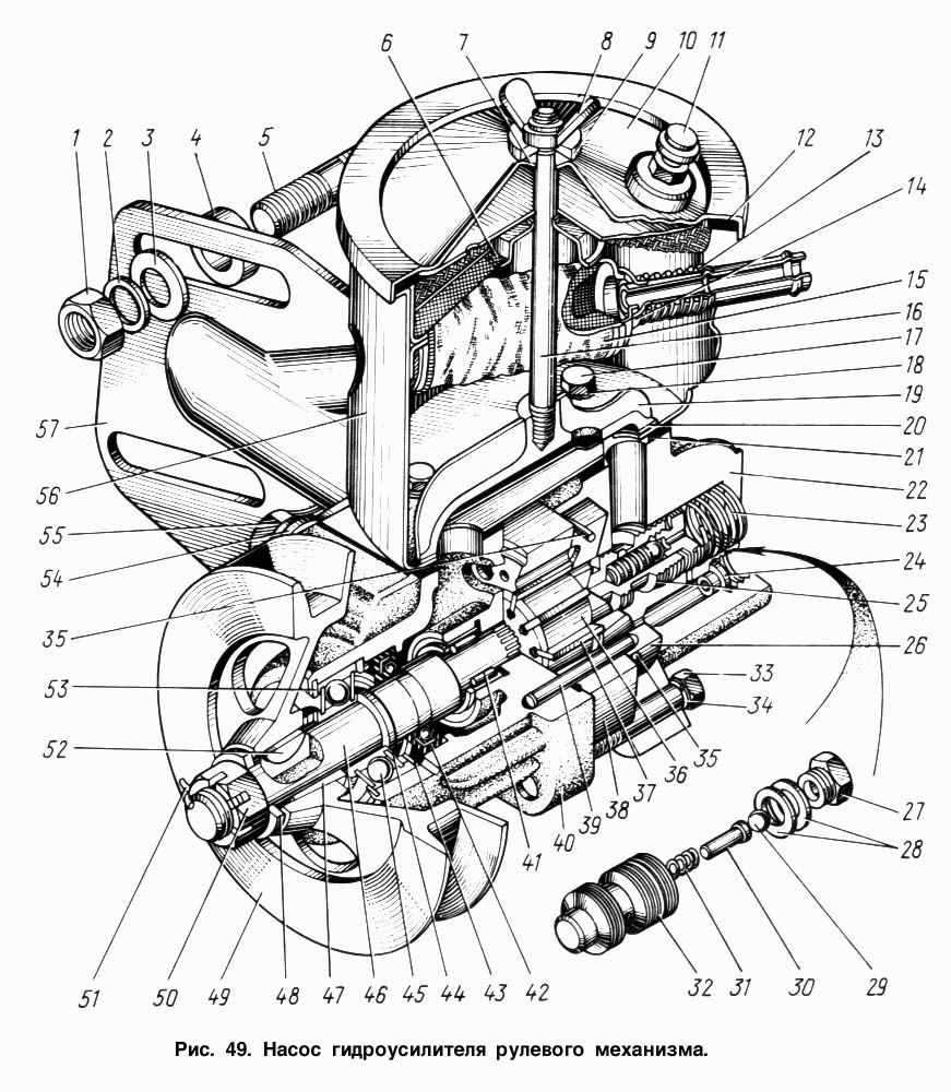 Servopumpe LKW ZIL-130, ZIL-131. Steering pump SIL 130, SIL 131. Насос гидроусилителя руля ГУР ЗИЛ 130, ЗИЛ 131 (ЗИЛ-130, ЗИЛ-131).