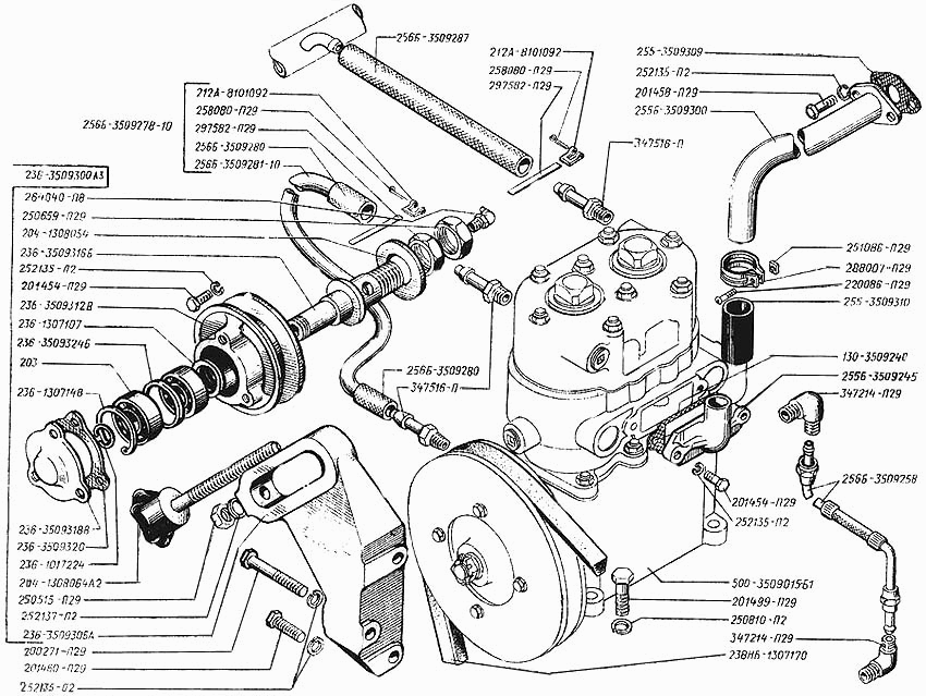Druckluft-Verdichter Kompressor LKW KRAZ 250, KRAZ 255, KRAZ 256, KRAZ-257, KRAZ-260. Air compressor track KRAS 250, KRAS 255, KRAS 256, KRAS-257, KRAS-260. Автокомпрессор воздушный Компрессор КРАЗ 250, КРАЗ 255, КРАЗ 256, КРАЗ-257.