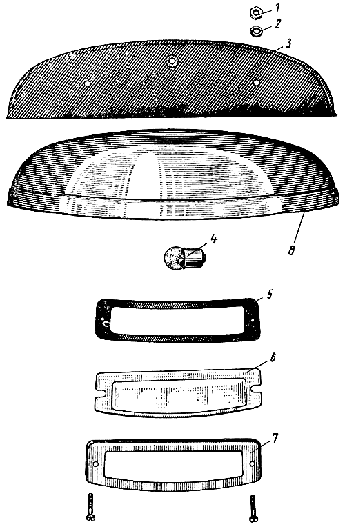 Kennzeichenbeleuchtung Kennzeichenleuchte ZAZ 965. License plate light lamp SAS 965. Фонарь освещения номерного знака легендарного автомобиля ЗАЗ 965.