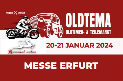 Wir sind wieder dabei! Oldtema in Erfurt. Der Oldtimer- und Teilemarkt in den neuen Bundesländern…