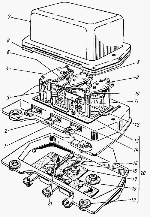 Regler Laderegler GAZ 21 Wolga. Control box battery charge controller GAS M21 Volga. Реле регулятор ГАЗ М-21 Волга.  