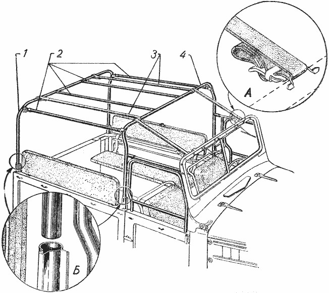 Spriegel (Planengestell) Verdeck GAZ 69, GAZ 69A.  Top Bow Frame GAS 69, GAS 69A.  Каркас тента ГАЗ 69, ГАЗ 69А.