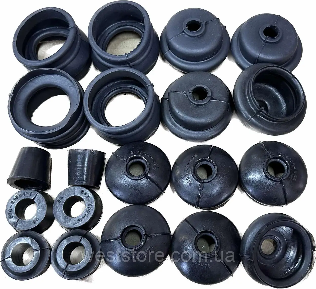 Überholsatz Vorderachse Gummiteile ZAZ 968/968M. Overhaul kit front axle SAS 968/968M. Комплект РТИ для ремонта передней подвески ЗАЗ 968/968М.