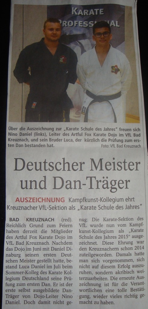 Allgemeine Zeitung Bad Kreuznach, September 2015