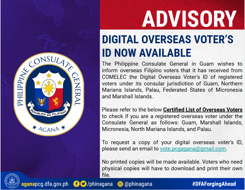 Advisory: Digital Overseas Voter's ID Now Available