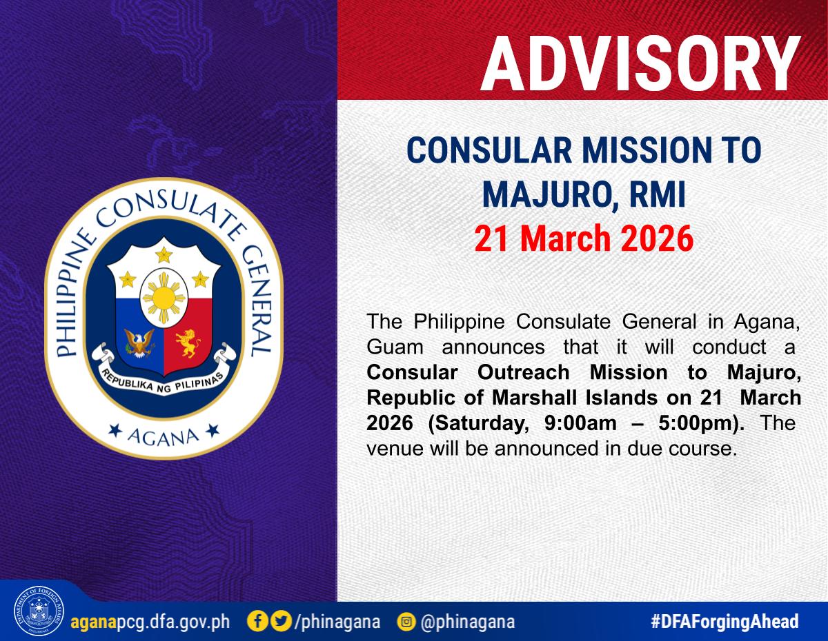 Consular Mission to Majuro, Republic of Marshall Islands (RMI)  21 March 2026