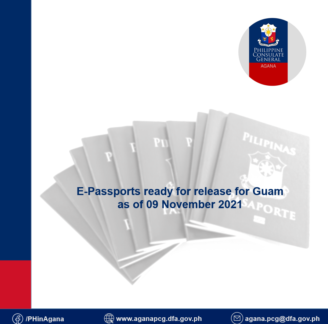 E-passports ready for release for Guam as of 09 November 2021