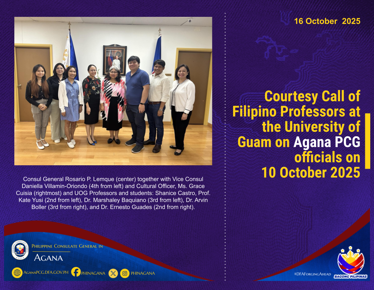 Courtesy Call of Filipino Professors at the University of Guam