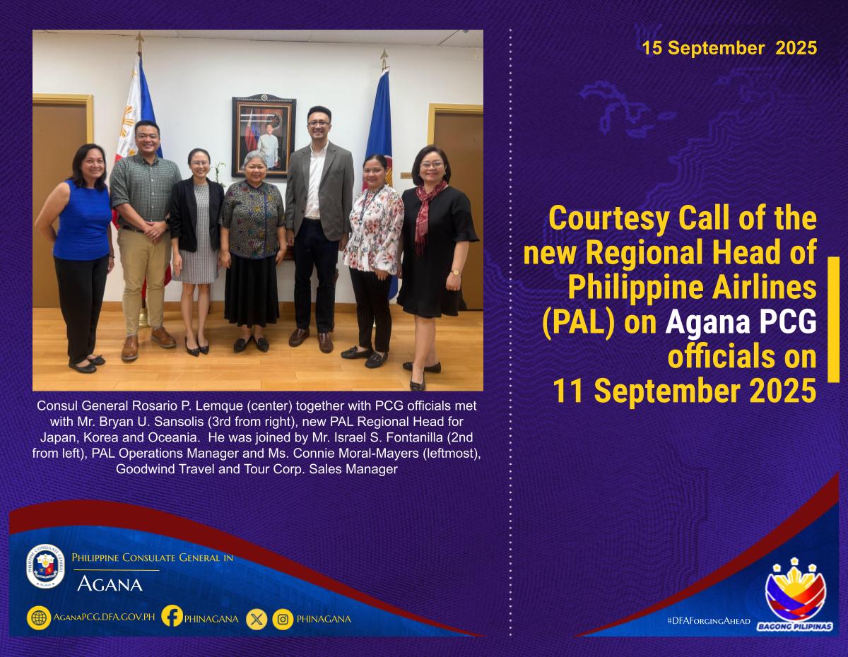 Courtesy Call of the new Regional Head of Philippine Airlines on Agana PCG Officials