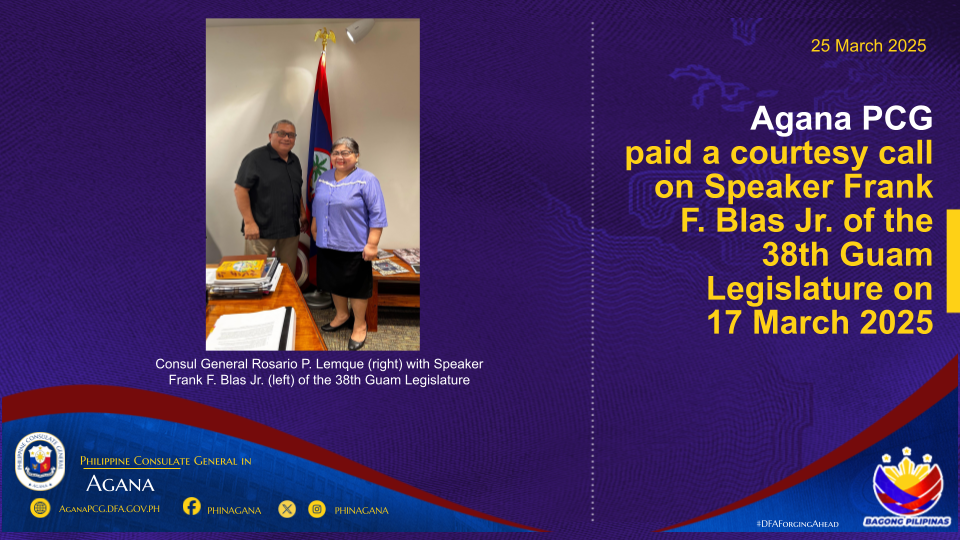Agana PCG paid a Courtesy Call on the Guam Senators of the 38th Guam Legislature