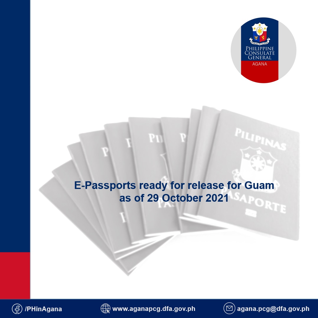 E-passports ready for release for Guam as of 29 October 2021