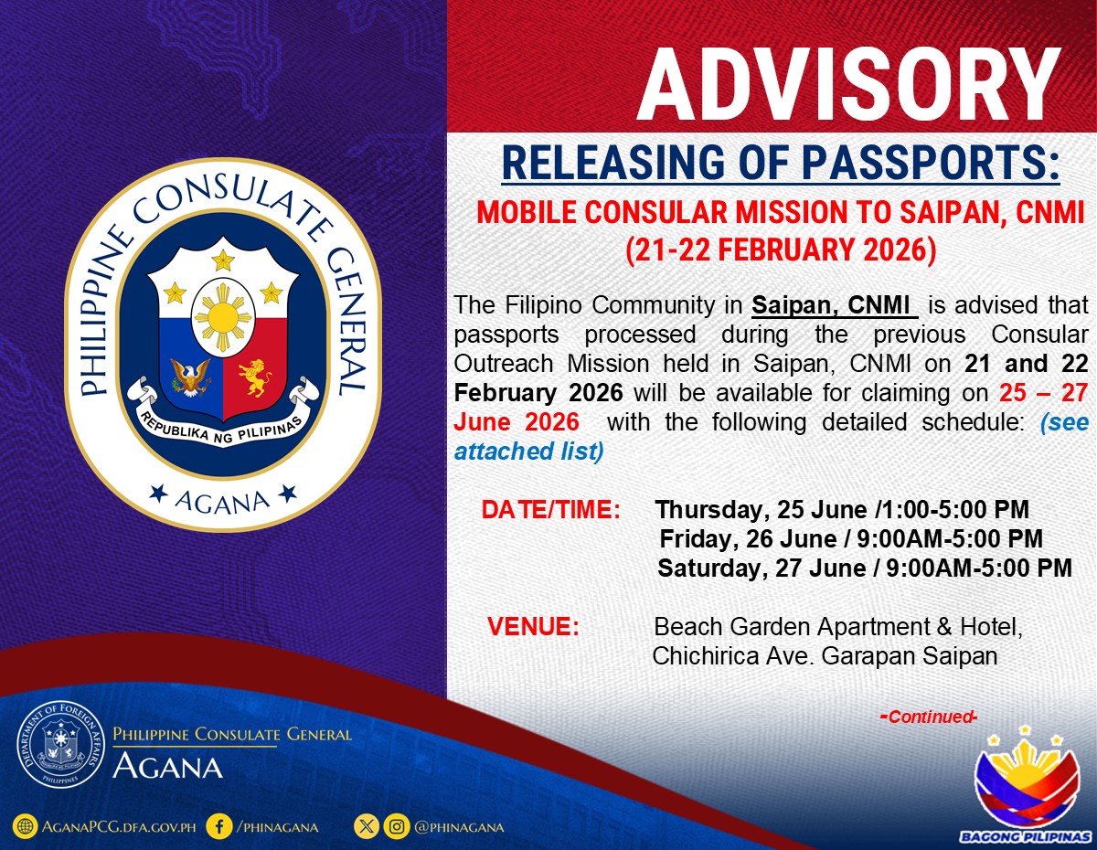 Releasing of Passports - Mobile Consular Outreach Mission in Saipan, CNMI