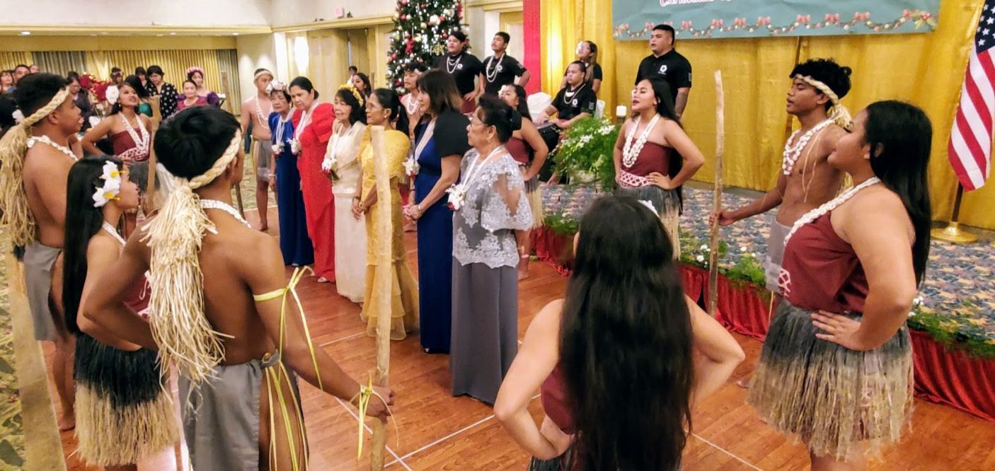 The I’Manelu Cultural Dance Group presented a ceremonial Chamorro dance that included a traditional chanted blessing for FLAG officers at their 59th Induction and Christmas Ball. (Photo: PCG Agana)