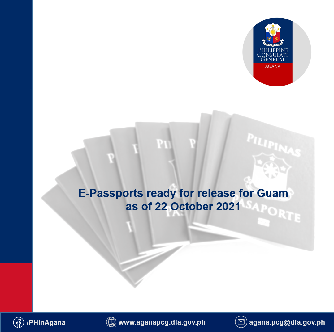 E-passports ready for release for Guam as of 22 October 2021