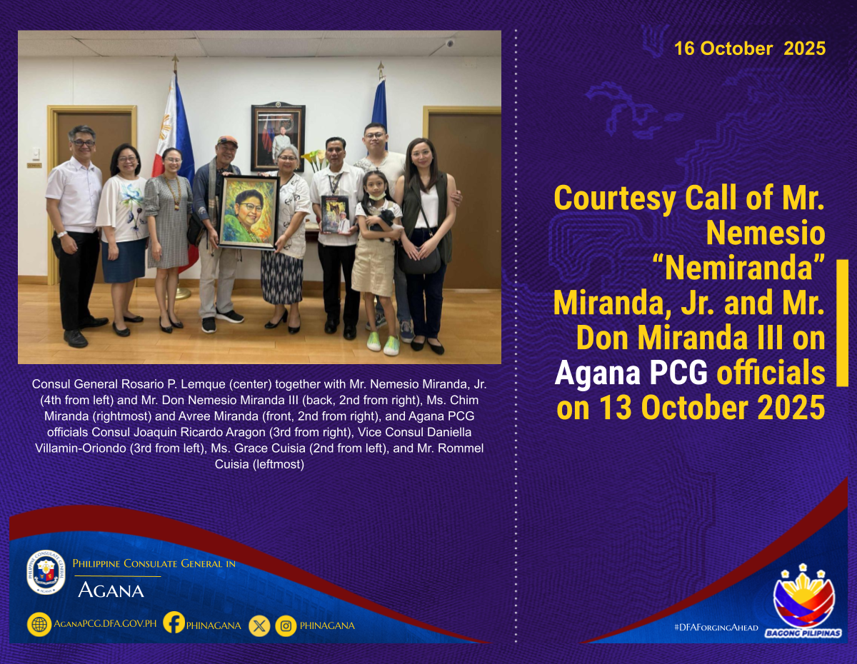 Courtesy Call of Mr. Nemesio Nemiranda, Jr. and Mr. Don Miranda III on Agana PCG Officials on 13 October 2025