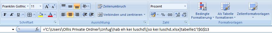 Excel Verlinkung