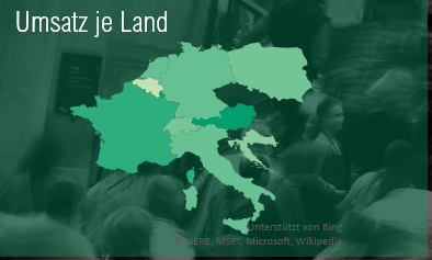 Kartendiagramm für Umsatz je Land