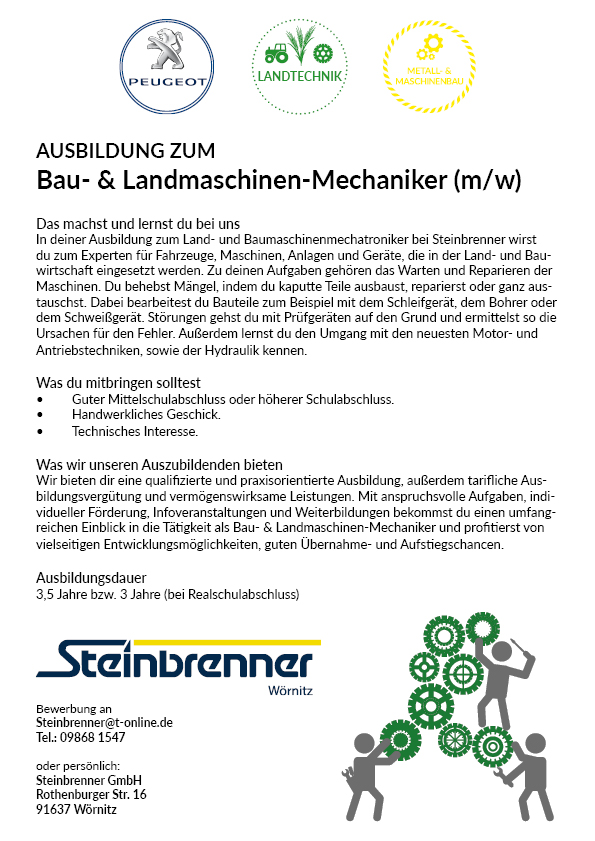 Ausbildung zum Bau- & Landmaschinen-Mechaniker 