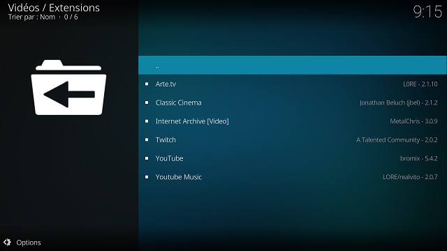 Kodi installer le plugin Internet Archive video