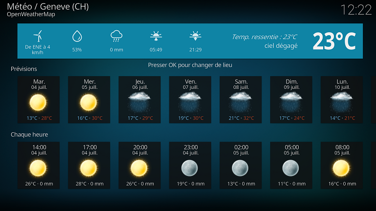 Kodi OpenWeatherMap Addon