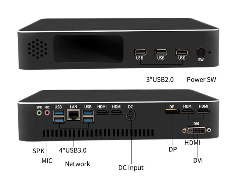 Partaker B16 I7 8gen interface connectique