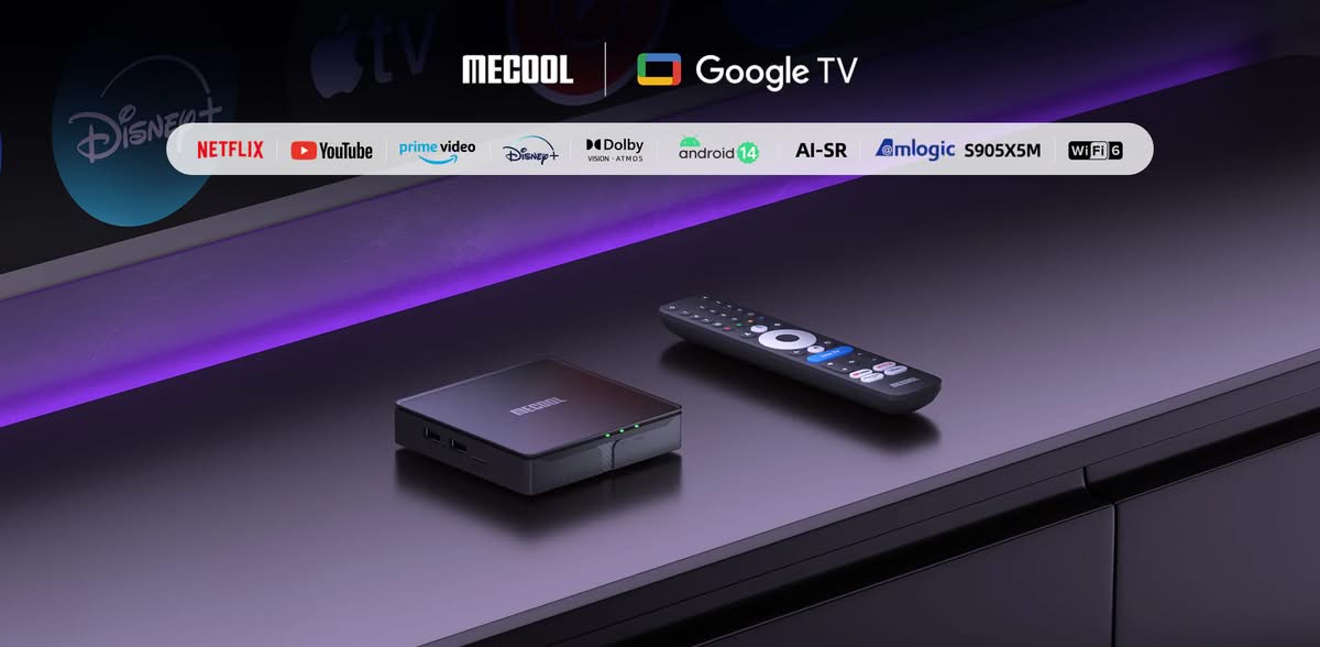 MECOOL MEon1 4K : une nouvelle box Google TV sous Amlogic S905X5M avec upscale IA