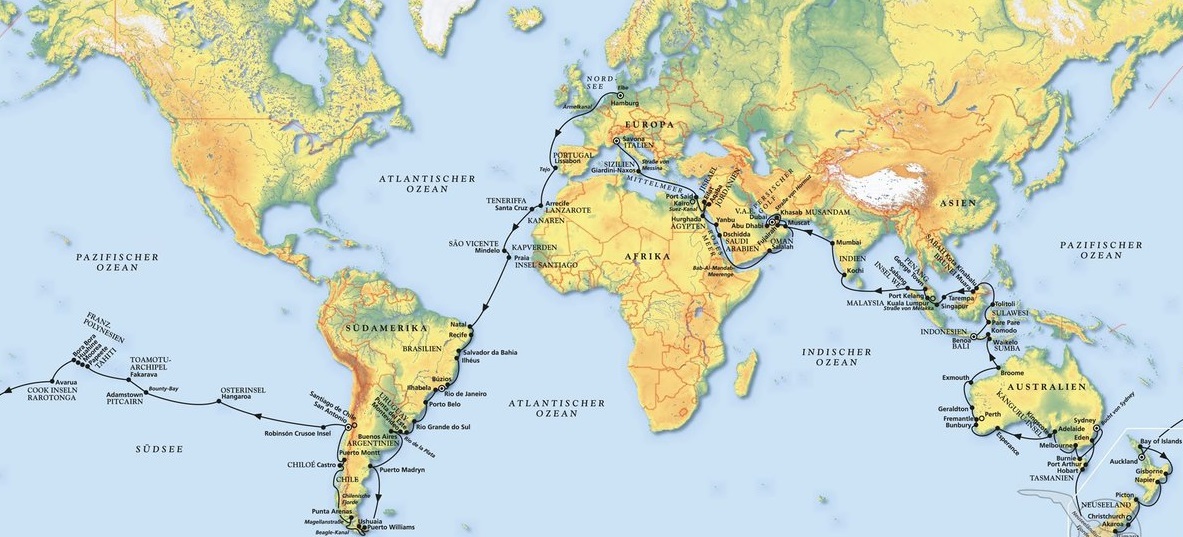 Phoenix Reisen Kreuzfahrt Afrika Weltreise 2022-2023 mit Indischen Ozean 115 Tage über Weihnachten Silvester 2022-2023