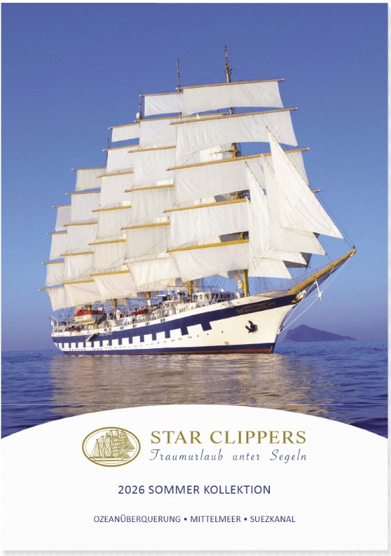 Star Clippers Segelkreuzfahrten 2026-2027 mit Royal Clipper & Star Flyer bucht das Hamburger Reisebüro Reiselotsen e.K. mit bis zu 20% Frühbucher Rabatt 2026