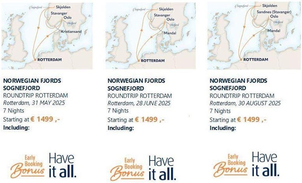Reduzierte Kreuzfahrten Schnäppchen von Holland America Line zum Königstag 2024 günstig buchen