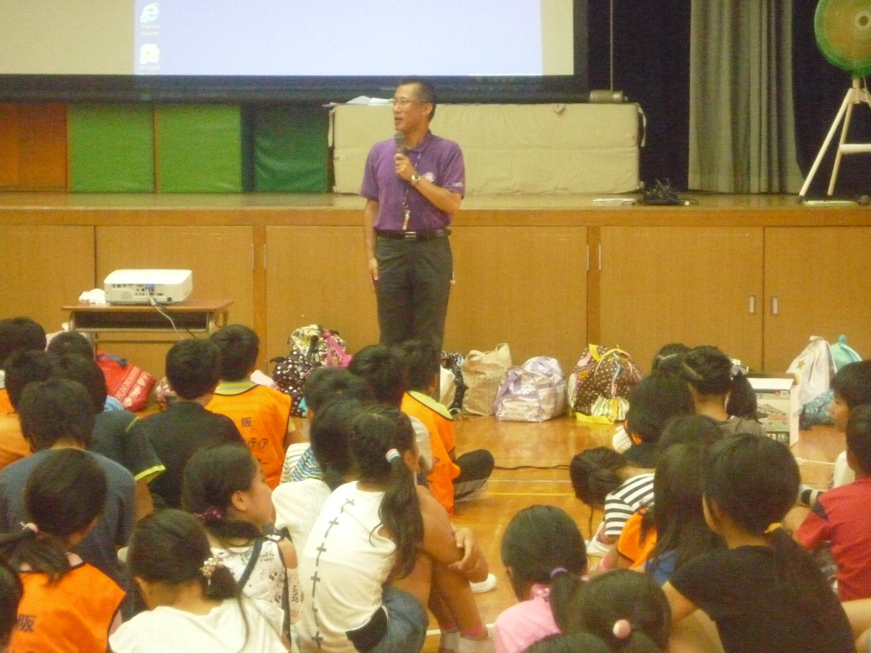 吉田区長さん　来校